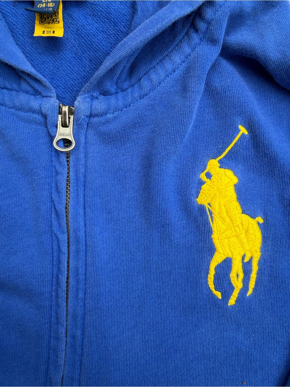 Polo Ralph Lauren Big Pony Boys Hoodie Royal Blue Full Zip Size L 14-16 - Picture 4 of 11